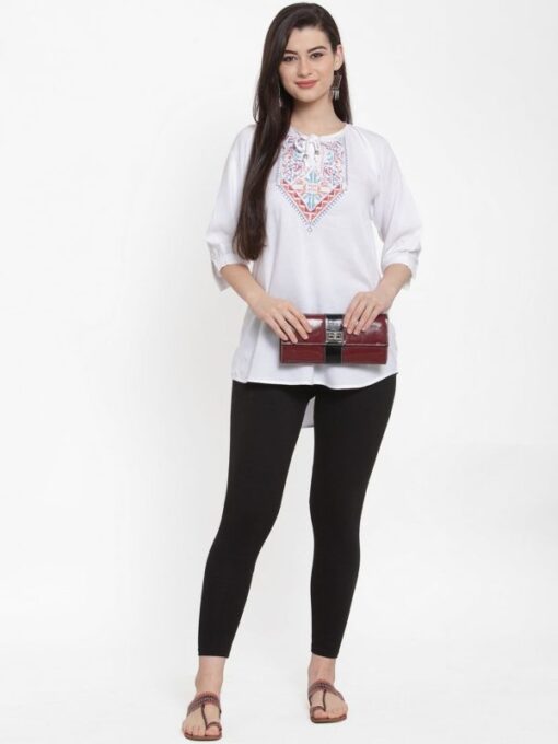 (Pack of 2 Tights)  white and black Tights Flexible and Stretchable for Women - Image 7