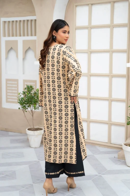 2pcs printed Stitched Suit Stone Winter linen Suit WINTER COLLECTION - Image 4