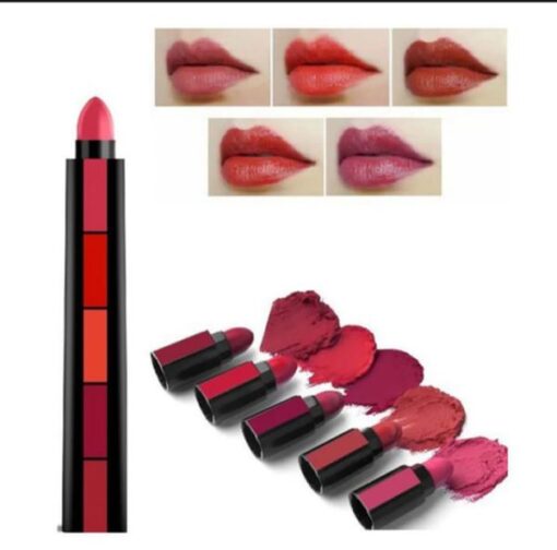 (NW00075) 5 in 1 Lipstick Pen Huda Beauty Different Shades (Random Color Shades)