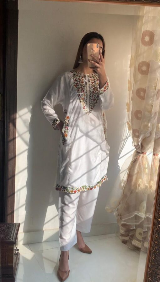 2 pcs Stitched suit  Pocket Sequence Embroidery - Image 18