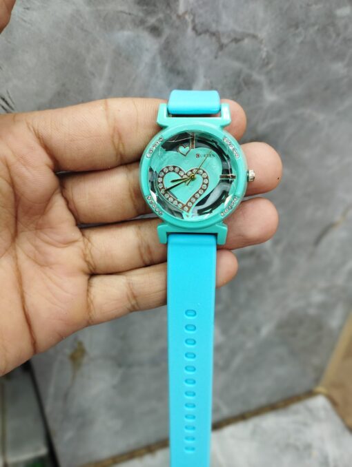 Curren Rubbar Belt Ladies Watch Model Heart - Without Box - Image 2