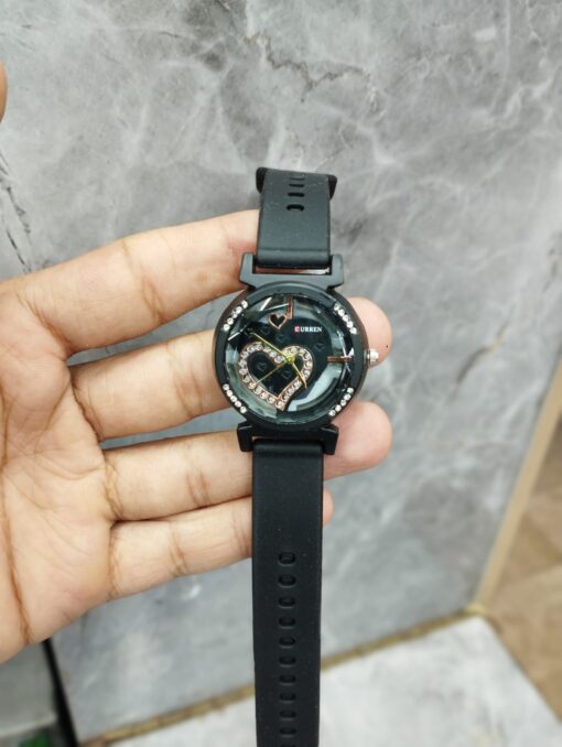 Curren Rubbar Belt Ladies Watch Model Heart - Without Box - Image 3