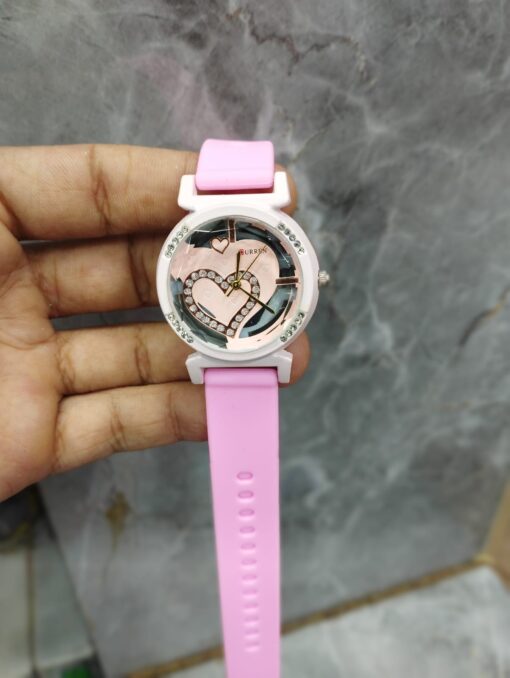 Curren Rubbar Belt Ladies Watch Model Heart - Without Box - Image 5