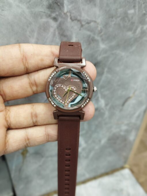 Curren Rubbar Belt Ladies Watch Model Heart - Without Box - Image 7