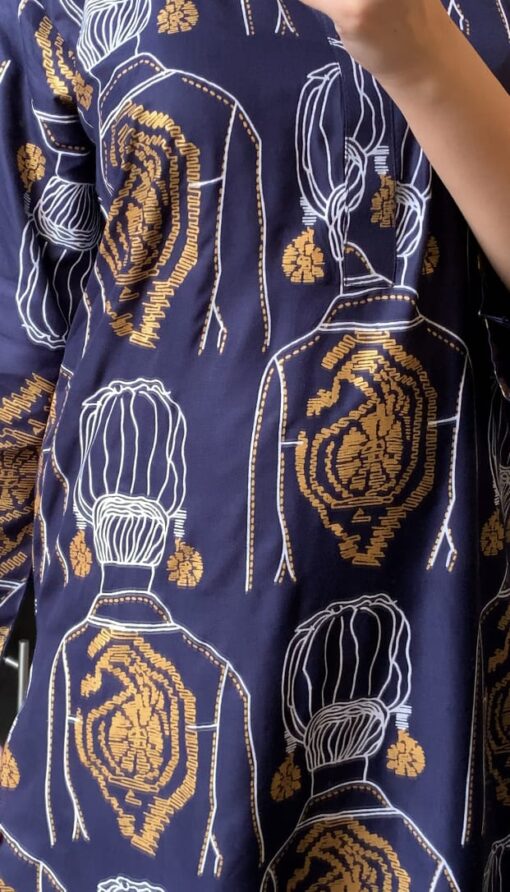 Girl print 2 Pcs Linen Print Dress for girls & Women - Image 18