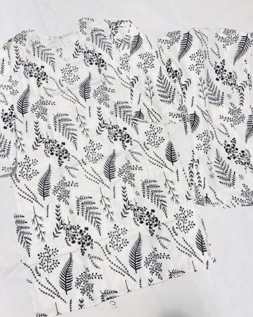 (white) 2 Pcs Women’s Stitched Petal print  Linen  casual wear for Women - Image 4
