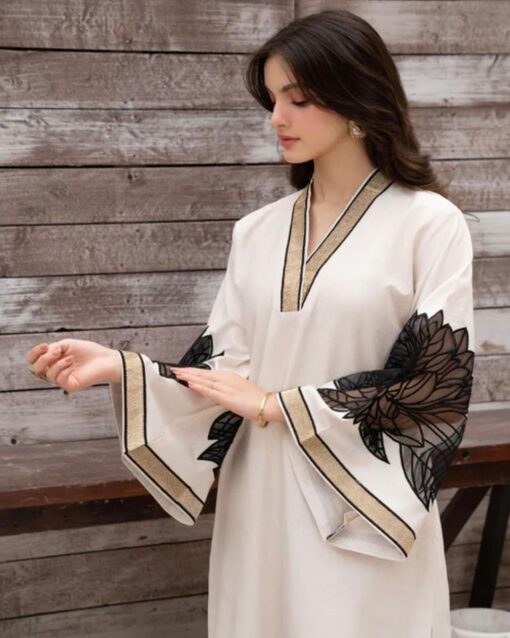 Almond EMB Shirt With Almond EMB Plazo ( skin colour) - Image 12