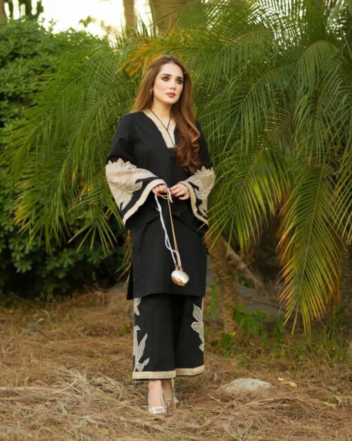 2Pc Almond EMBROIDERY Shirt With Almond EMBROIDERY Plazo