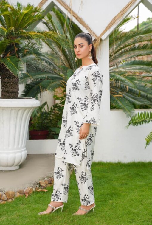 Daffodil print 2pc Dress | shirt and trouser for girls & Womens - Image 9