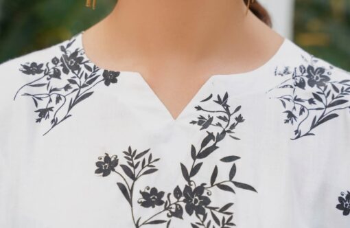 Daffodil print 2pc Dress | shirt and trouser for girls & Womens - Image 14