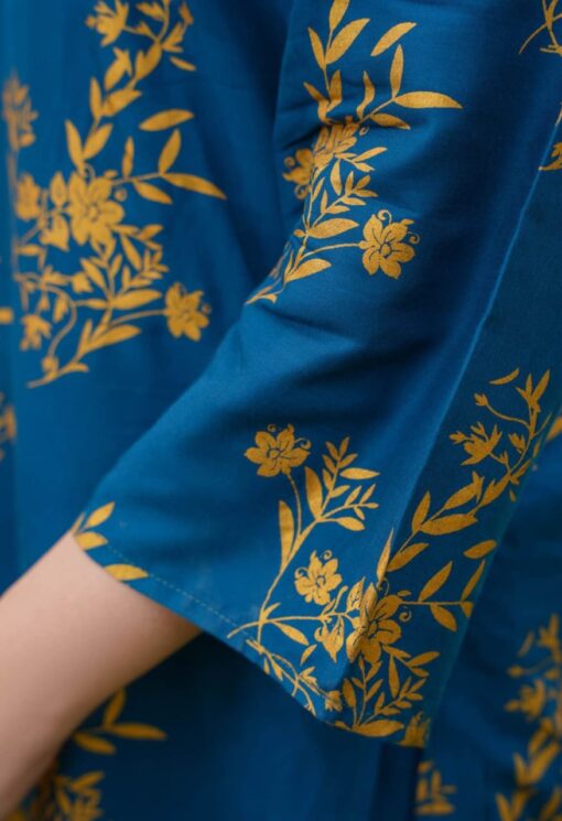 Daffodil print 2pc Dress | shirt and trouser for girls & Womens - Image 15