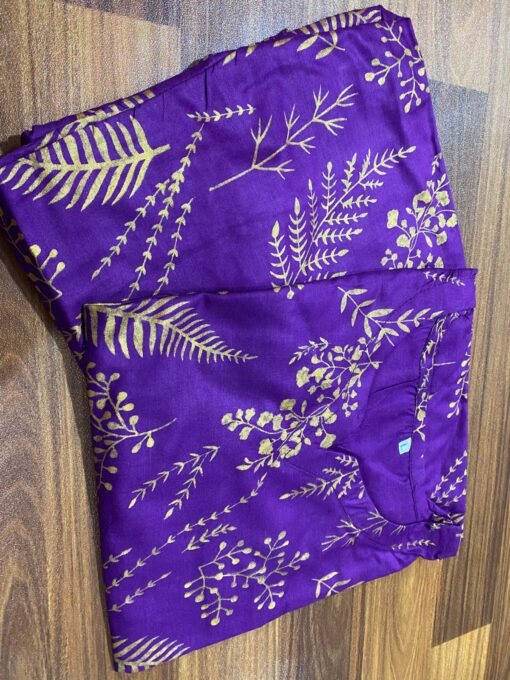 (purple) 2 Pcs Women’s Stitched Petal print  Linen  casual wear for Women - Image 2
