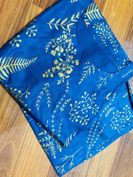 (blue) 2 Pcs Women’s Stitched Petal print  Linen  casual wear for Women - Image 2