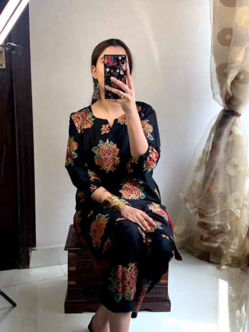 NEW GULAAB DESIGN TWO PIECE SUITS (Premium Lilen) Block Print Designs - Image 3