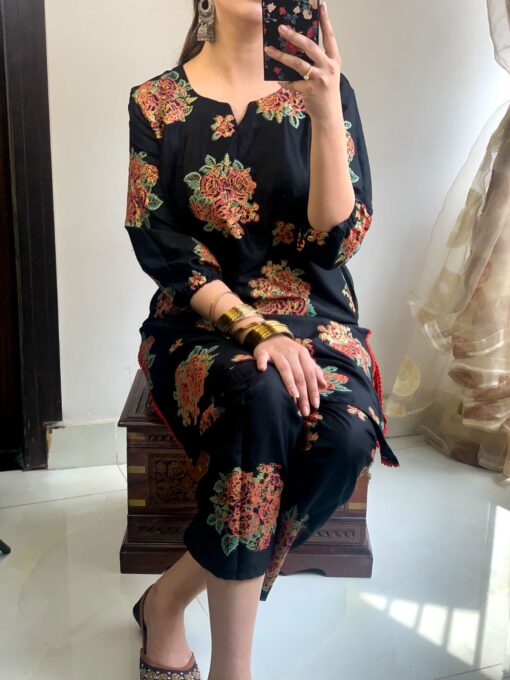 NEW GULAAB DESIGN TWO PIECE SUITS (Premium Lilen) Block Print Designs - Image 2