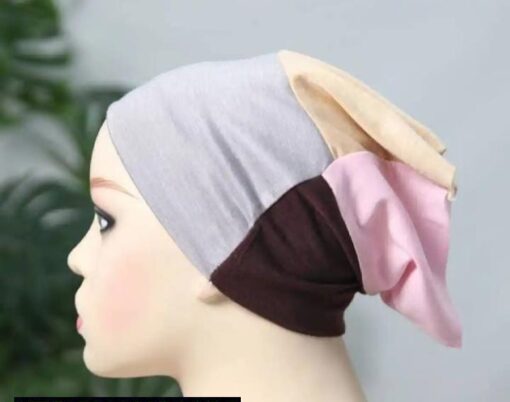 Multicolor Women's jersey 4 in 1 under scarf tube cap (random color) - Image 5