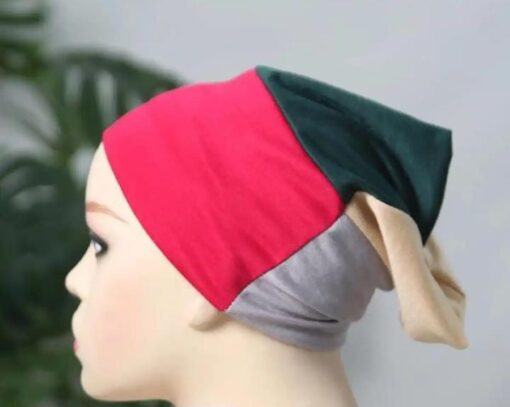 Multicolor Women's jersey 4 in 1 under scarf tube cap (random color) - Image 2