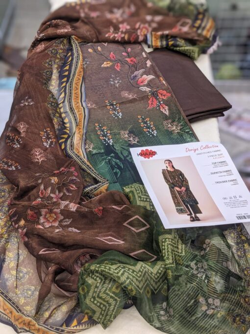 KHAADI DORIYA Collection 3 pcs LAWN  | Unstitched Fabric  Casual Wear - Image 2