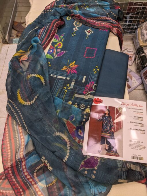 KHAADI DORIYA Collection 3 pcs LAWN  | Unstitched Fabric  Casual Wear - Image 2