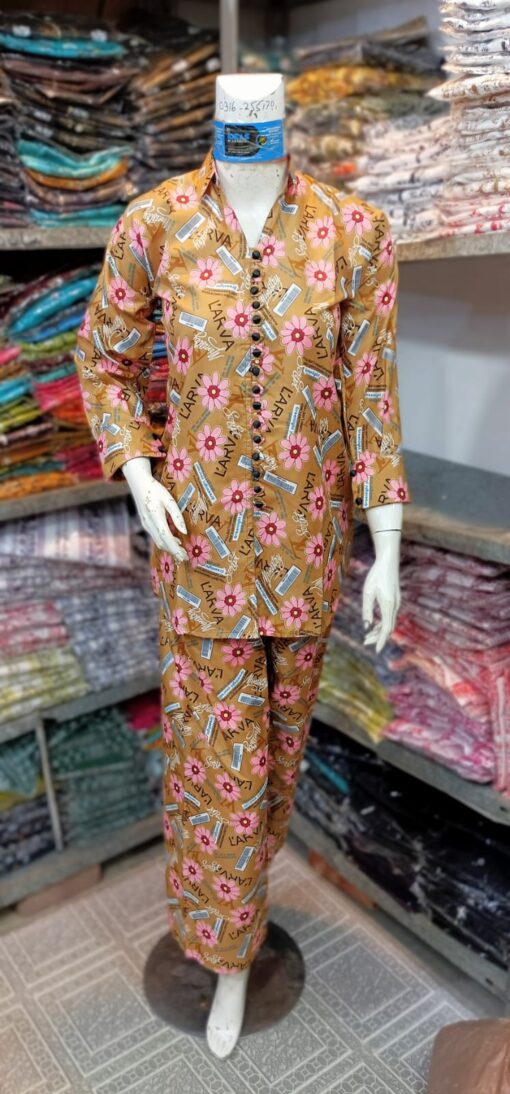2 Pcs Women's Stitched Printed Shirt And Trouser - Image 6