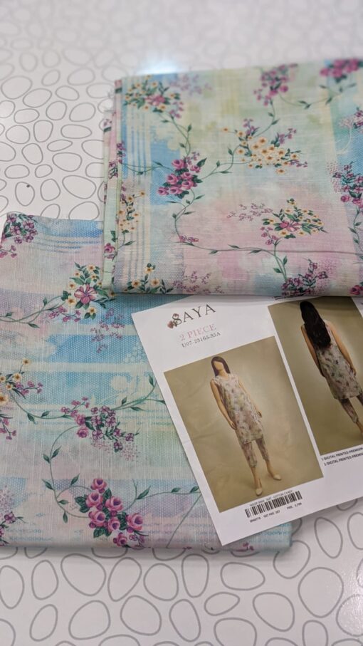 SAYA 2PCS Unstitch khaddar Collection Shirt & Trouser (35A) - Image 2