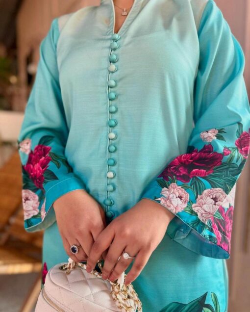 2 pcs Printed Veronica Silk Shirt & Trouser - Image 2