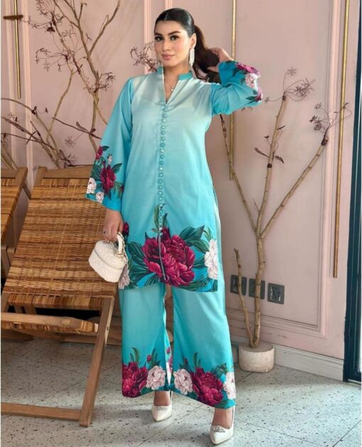 2 pcs Printed Veronica Silk Shirt & Trouser - Image 4