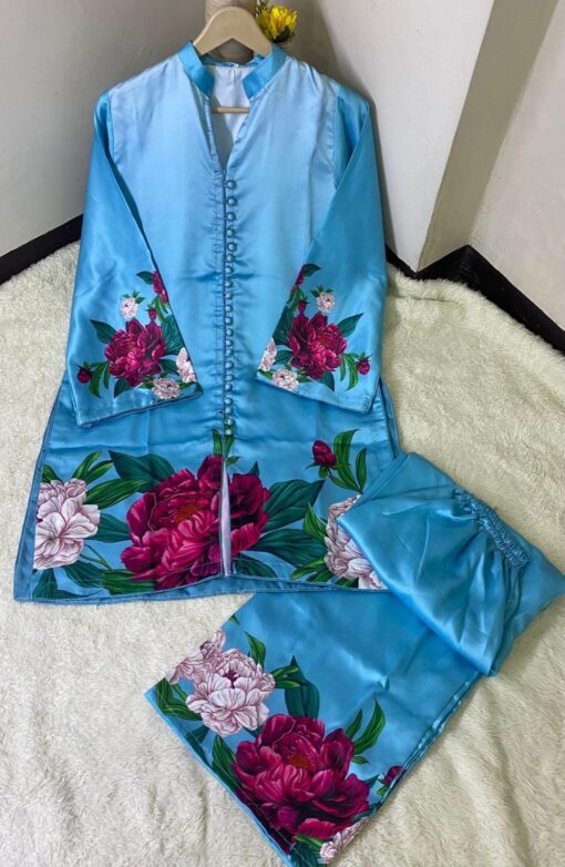 2 pcs Printed Veronica Silk Shirt & Trouser - Image 5