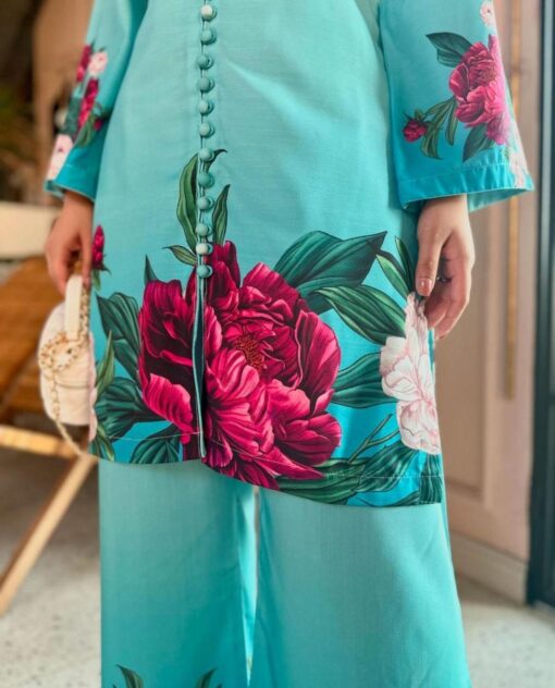 2 pcs Printed Veronica Silk Shirt & Trouser - Image 3