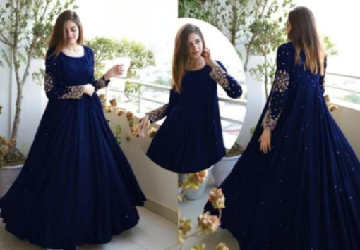 3 Piece Heavy Embroidered With Front And Back Pearls Attached Gown With Maxi Trouser - Image 7
