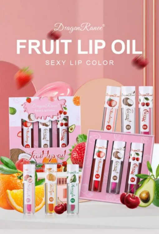 3 Pcs Dragon Ranee Natural Moisturizing & Long Lasting Lip Oil Lip Care Oil Natural Moisturizing & Nourishing Lip Balm Set - Image 4