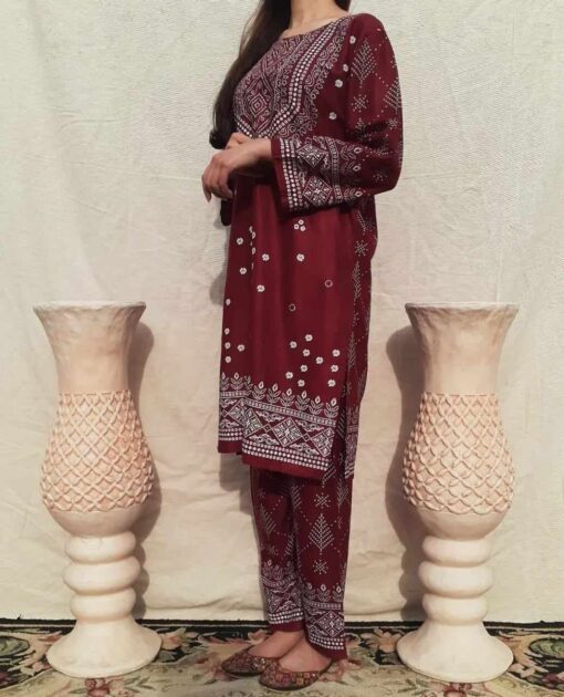 chunri print 2pc stitched suit Printed Dress shirt and trouser - Image 4