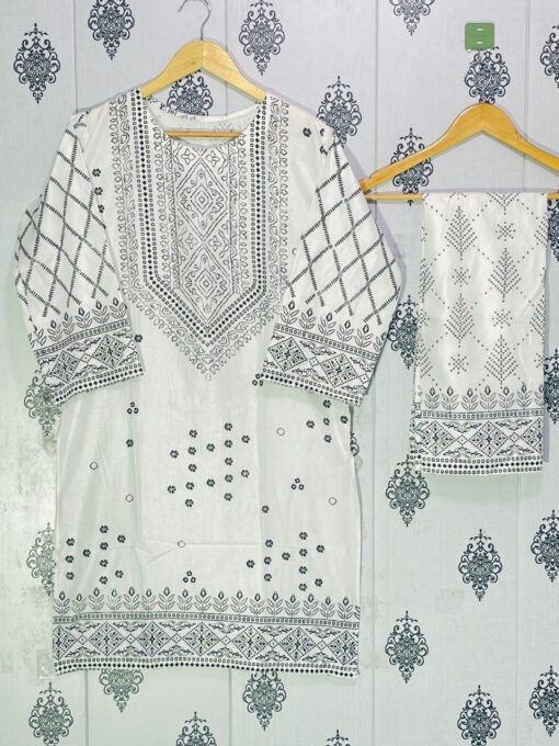 chunri print 2pc stitched suit Printed Dress shirt and trouser - Image 14