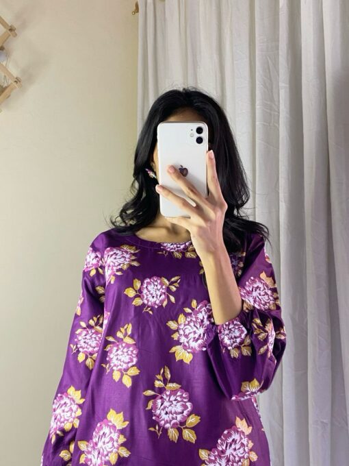 2 Pcs Women’s Stitched Gulab print Linen casual wear for Women - Image 12