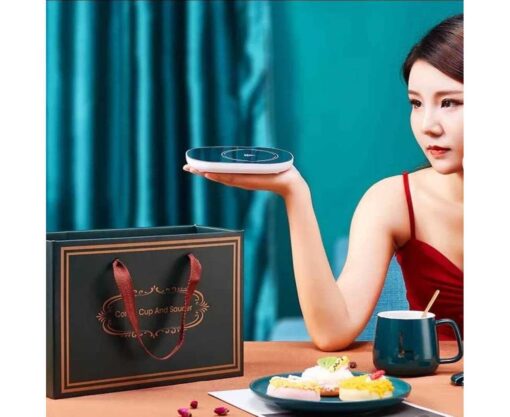 USB Electric Heated Coffee Mug with Temperature Controlled Pad for Home Office Milk Tea Water Heating Pad (random color) - Image 5