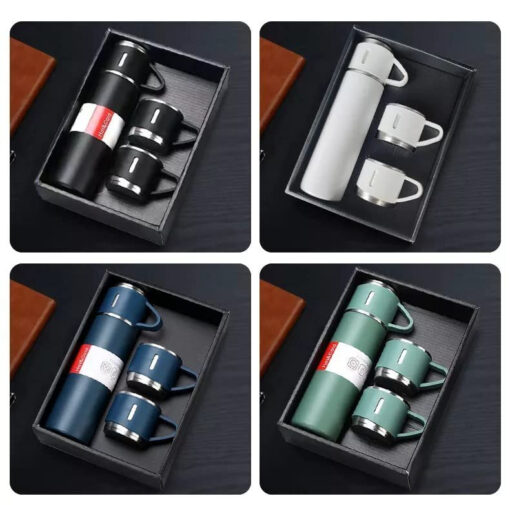 Stainless steel vacuum flask set Vacuum Insulated Bottle Gift Set Office Business Style Coffee Mug Thermos Bottle Portable Flask 500ML (Random Color) - Image 4