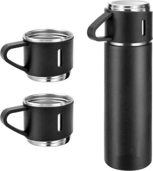 Stainless steel vacuum flask set Vacuum Insulated Bottle Gift Set Office Business Style Coffee Mug Thermos Bottle Portable Flask 500ML (Random Color) - Image 5