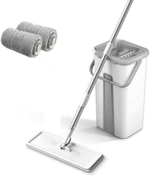 Mop Floor Squeeze Mop with Bucket – Hardwood & Wood Floor Rotary Scrubbing Mop for Easy Household Cleaning ( Random Color )