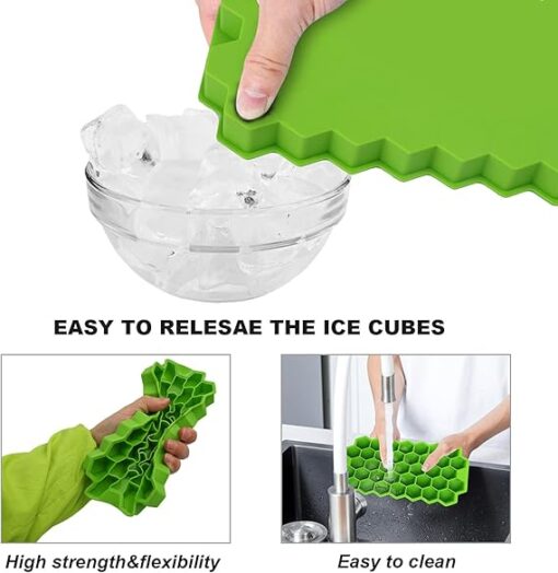 Silicone Ice Tray With Plastic Cover Cap | Push Pop Out Round Mini Ice Cube Trays - (1 PC) (random Color) - Image 5