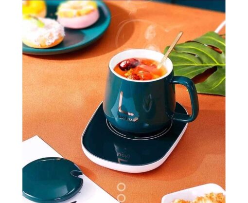 USB Electric Heated Coffee Mug with Temperature Controlled Pad for Home Office Milk Tea Water Heating Pad (random color) - Image 3