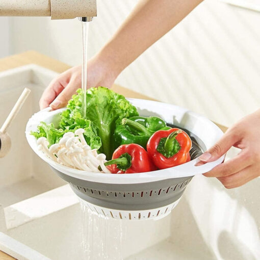 ( 1 Piece ) Plastic Kitchen Drain Basket Collapsible Fruit and Vegetable Baskets ( Random Color ) - Image 9