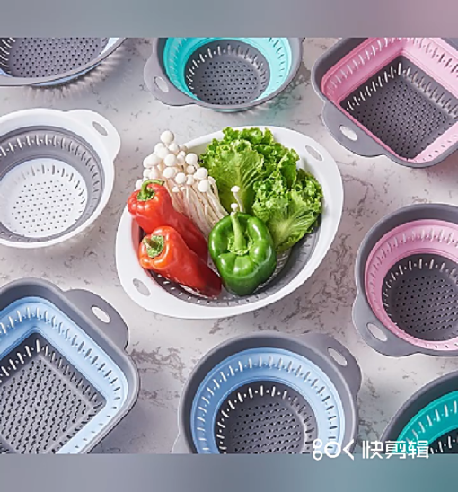 ( 1 Piece ) Plastic Kitchen Drain Basket Collapsible Fruit and Vegetable Baskets ( Random Color ) - Image 8