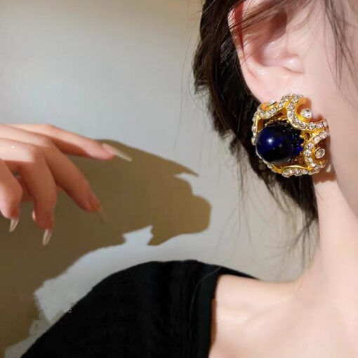 Imported Dual-Toned Radiant Stud Earrings – A Fusion of Elegance and Glam - Image 9