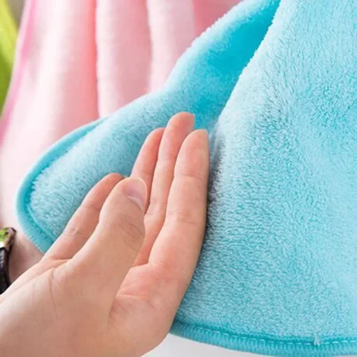 Microfiber hanging kitchen towel | Kitchen rags fresh hand towels absorbent cleaning cloths household dishcloths and kitchen supplies (Pink) - Image 6