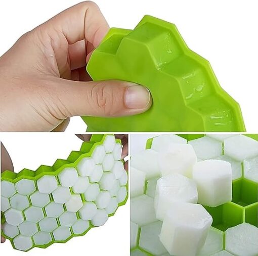 Silicone Ice Tray With Plastic Cover Cap | Push Pop Out Round Mini Ice Cube Trays - (1 PC) (random Color) - Image 11