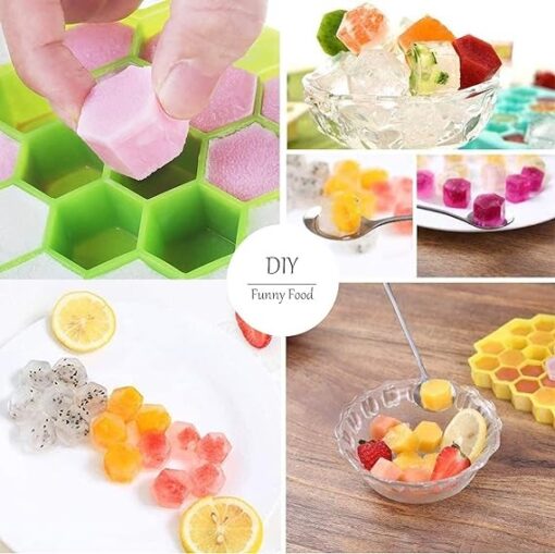 Silicone Ice Tray With Plastic Cover Cap | Push Pop Out Round Mini Ice Cube Trays - (1 PC) (random Color) - Image 13