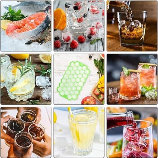 Silicone Ice Tray With Plastic Cover Cap | Push Pop Out Round Mini Ice Cube Trays - (1 PC) (random Color) - Image 14