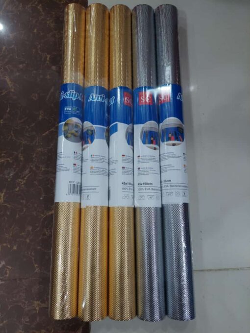 (Gold / Silver) Self-Adhesive Kitchen Wall Stickers  - Oil Proof, Anti-Mold & Heat Resistant, Aluminium Foil Wallpaper, Place, Drawer, Fridge Mat (45*150 cm) - Image 11