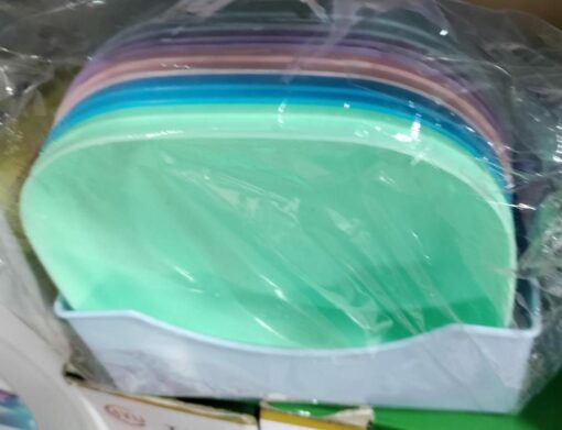 10pcs Plates Set With Holder (Random Colours) - Image 2