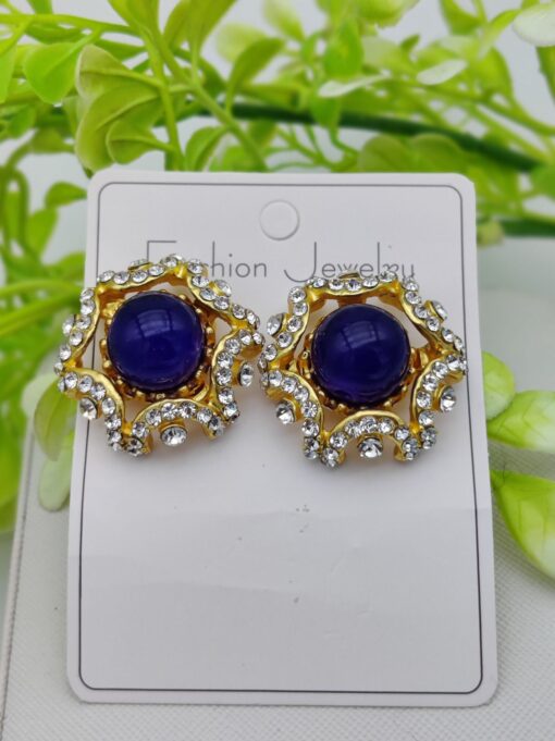 Imported Dual-Toned Radiant Stud Earrings – A Fusion of Elegance and Glam - Image 5